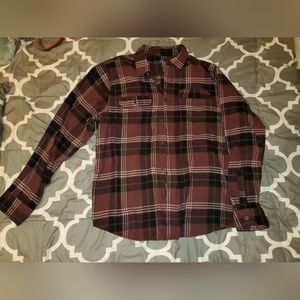 XL George- Maroon, Black and White button down.